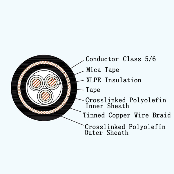 CJPJR85/NC XLPE Insulated Marine Flexible Cable